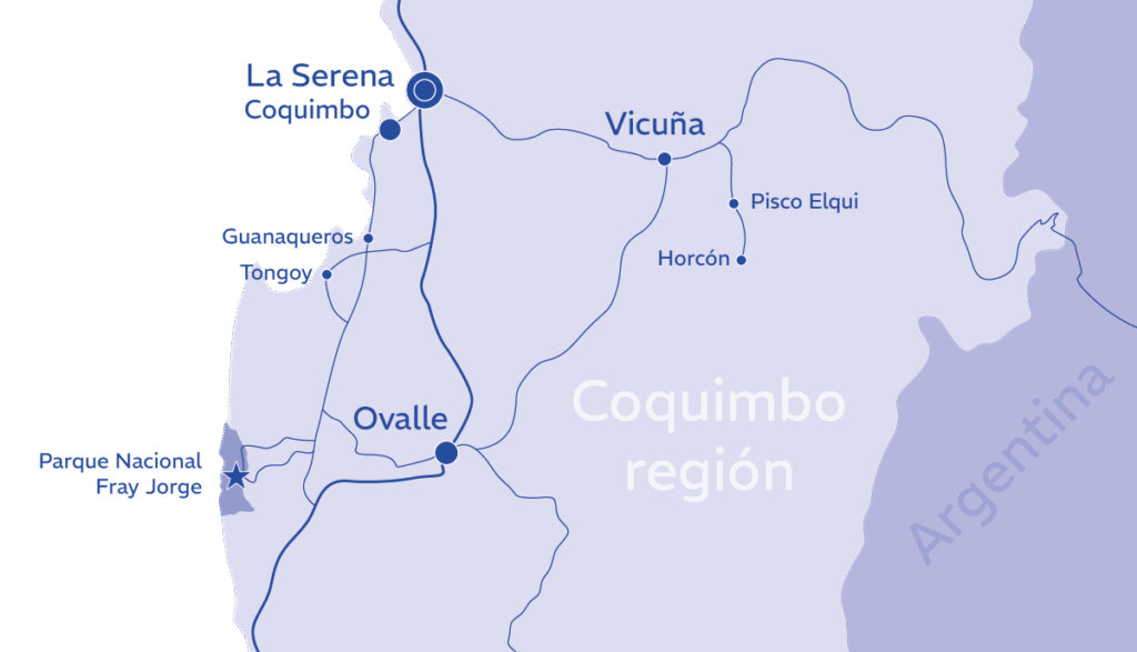 mapa parque fray jorge